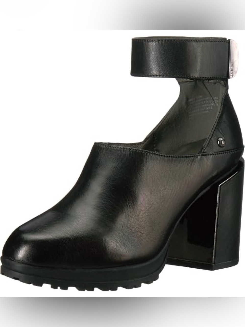 Jambu Black Leather Ankle Strap Platform Block Heel Pumps Shoes Women’s 9